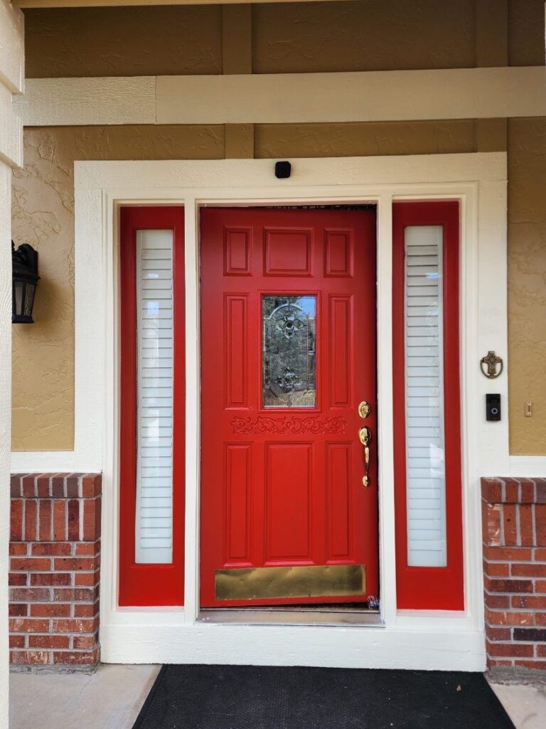 painted door of home in highlands ranch colorado