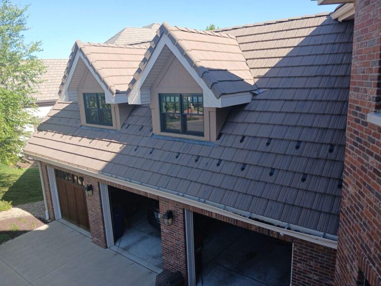 Roofing and exterior company installed snow guards on tile roof of home in castle rock, colorado