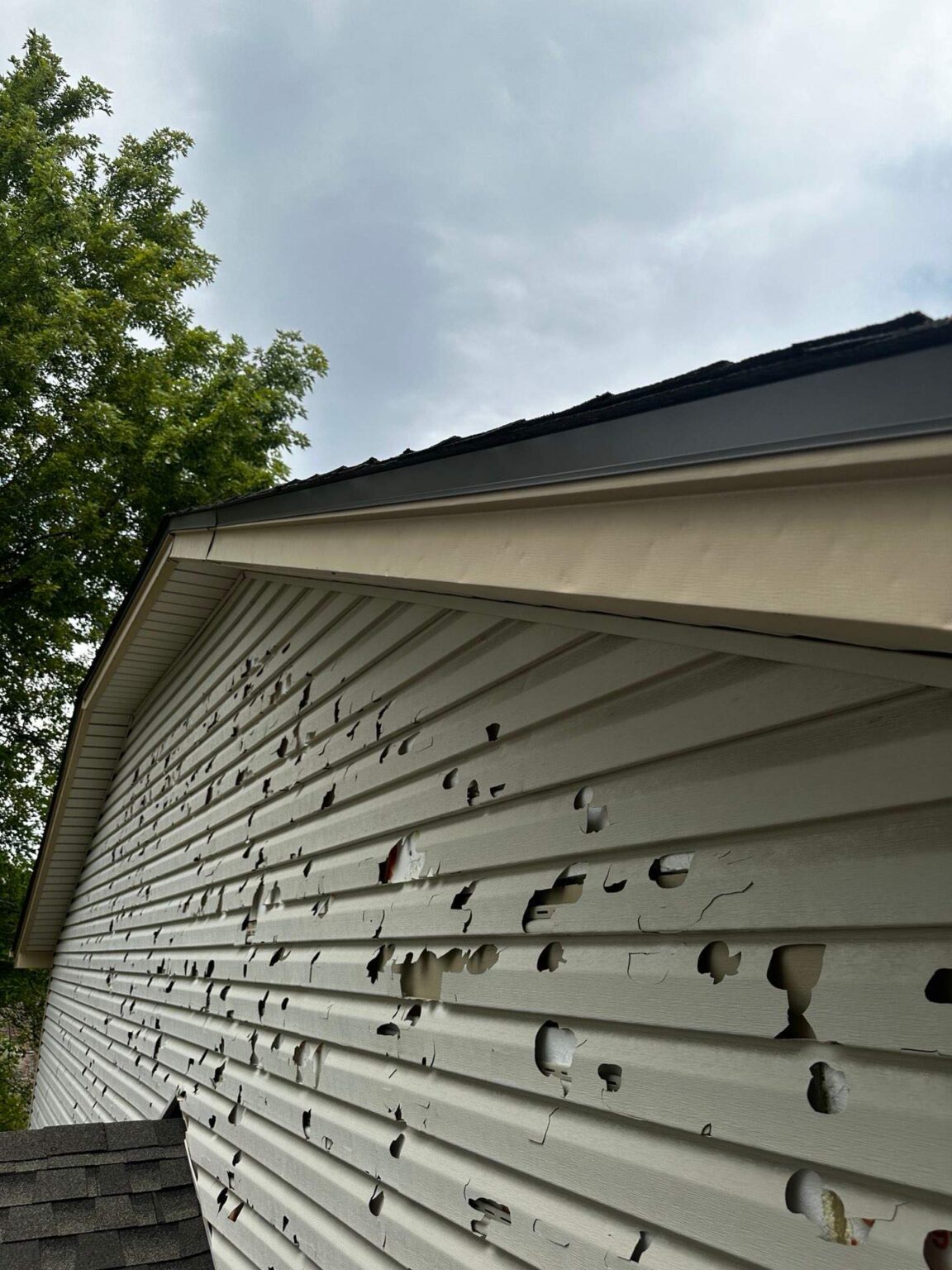 Siding storm damage