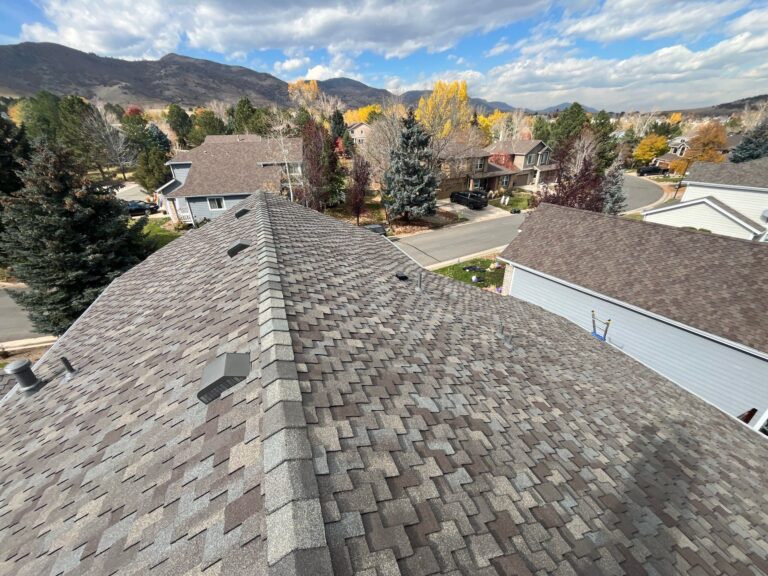 Roofing company installs impact resistant presidential shingle damaged by hail in denver, colorado